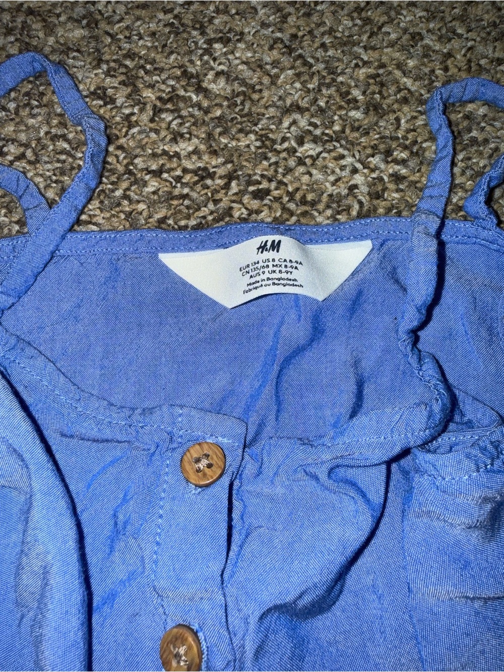 H&M Light Blue Button-Front Ruffle Tank - Picture 2 of 3